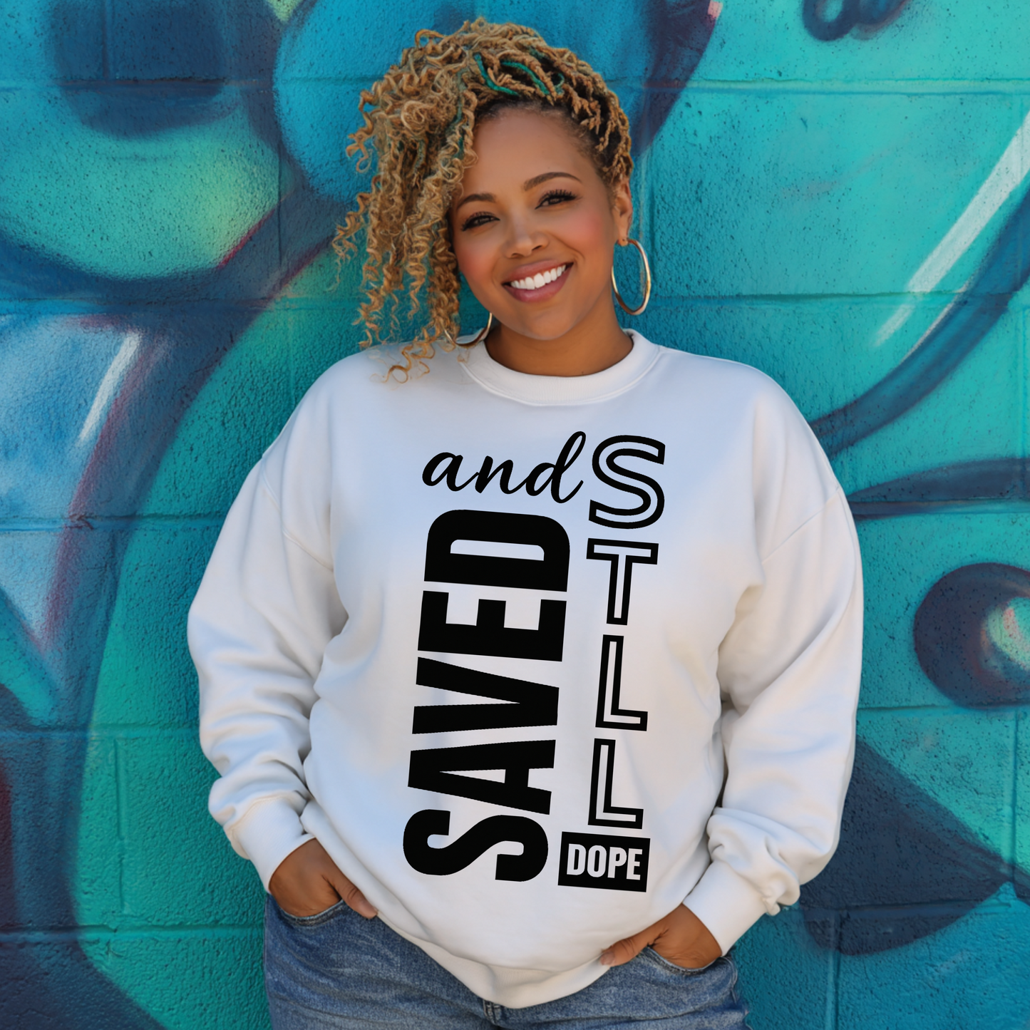 Saved and Still Dope Softstyle Fleece Crewneck Sweatshirt